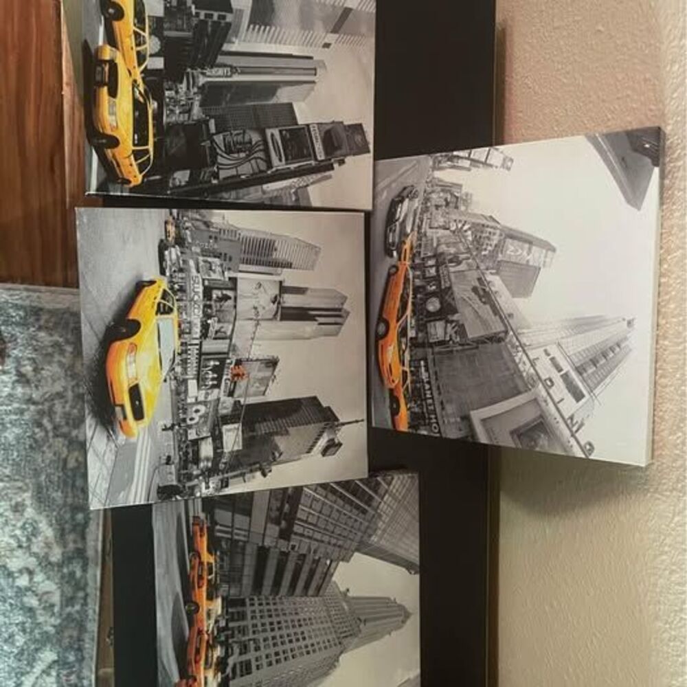 Set of 4 New York City Times Square Canvas Wall Art
